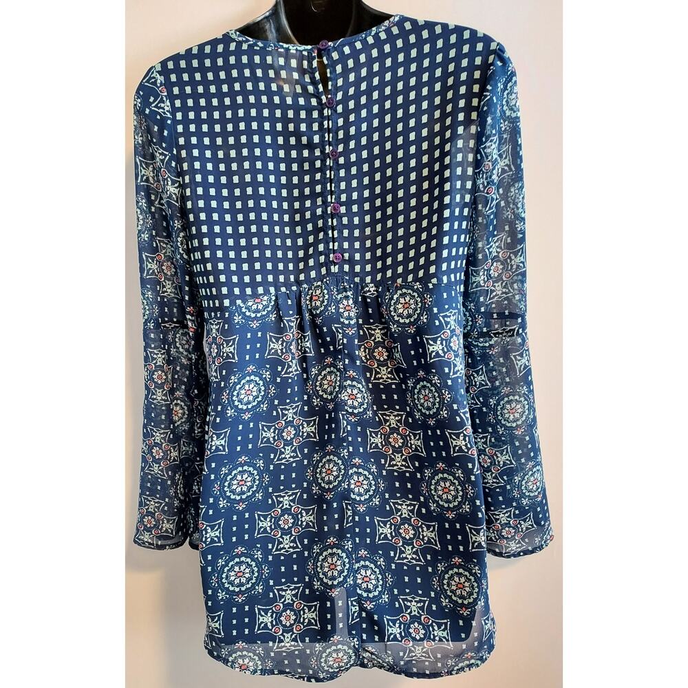Red Camel Women's Floral Bell Sleeve Tunic Top - Size XS - Picture 2 of 4